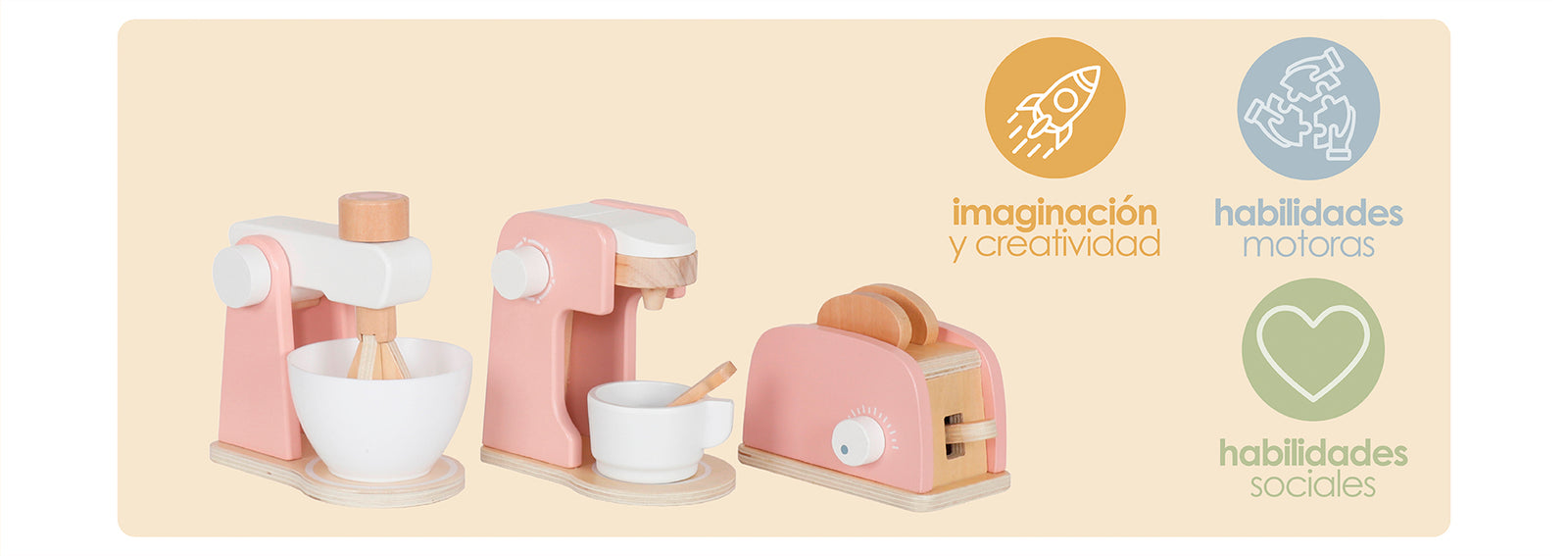 Juguete Infantil Mini Electrodomésticos Cocina Madera Bandú