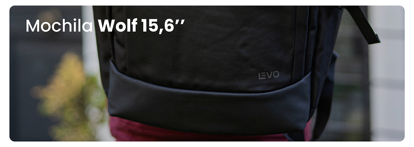 Mochila de viaje Notebook WOLF Negra 15,6" LEVO