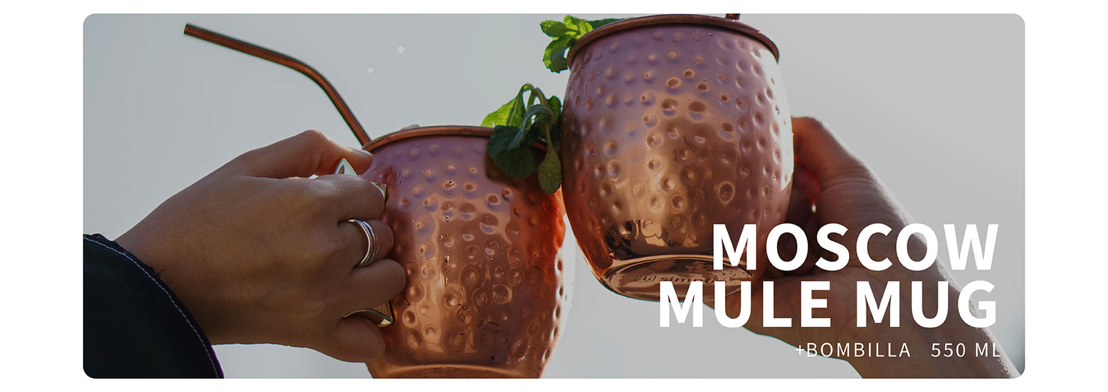 Set 4 Vasos Moscow Mule Mug Cobre + Bombillas Simplit