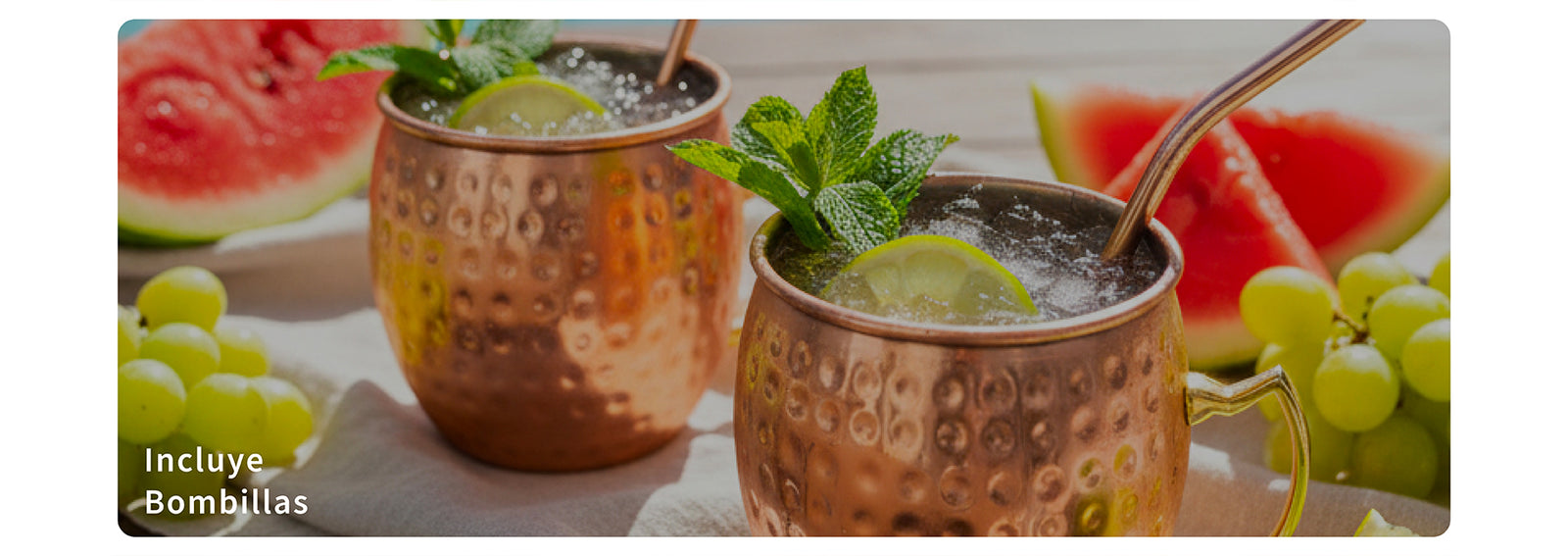 Set 4 Vasos Moscow Mule Mug Cobre + Bombillas Simplit