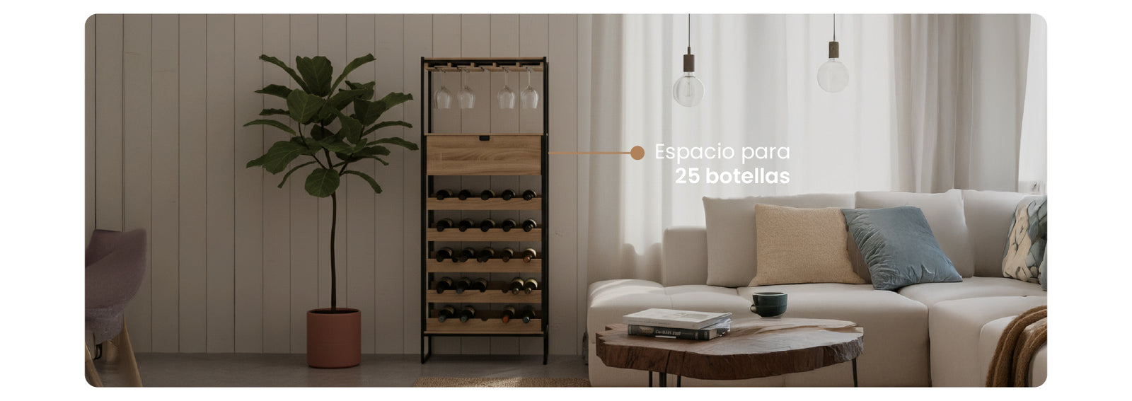 Mueble Bar con soporte para 25 botellas Aliaj 5Five