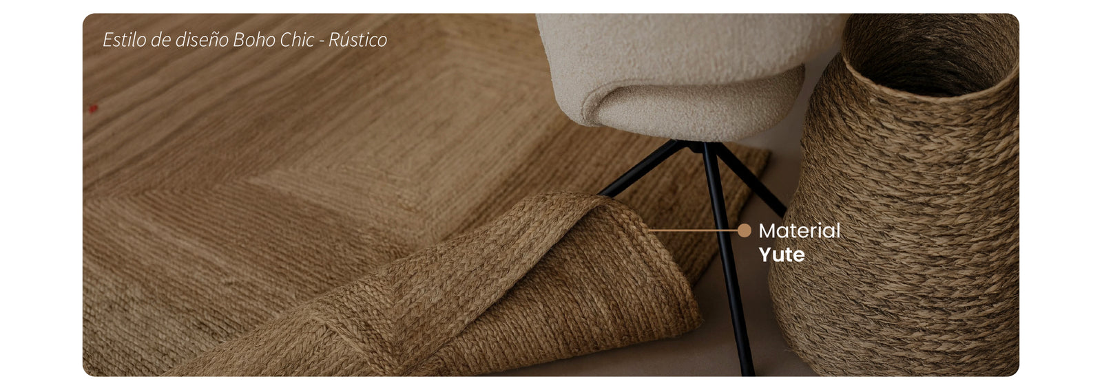 Alfombra Decorativa de Yute Natura 160x230 cm Atmosphera