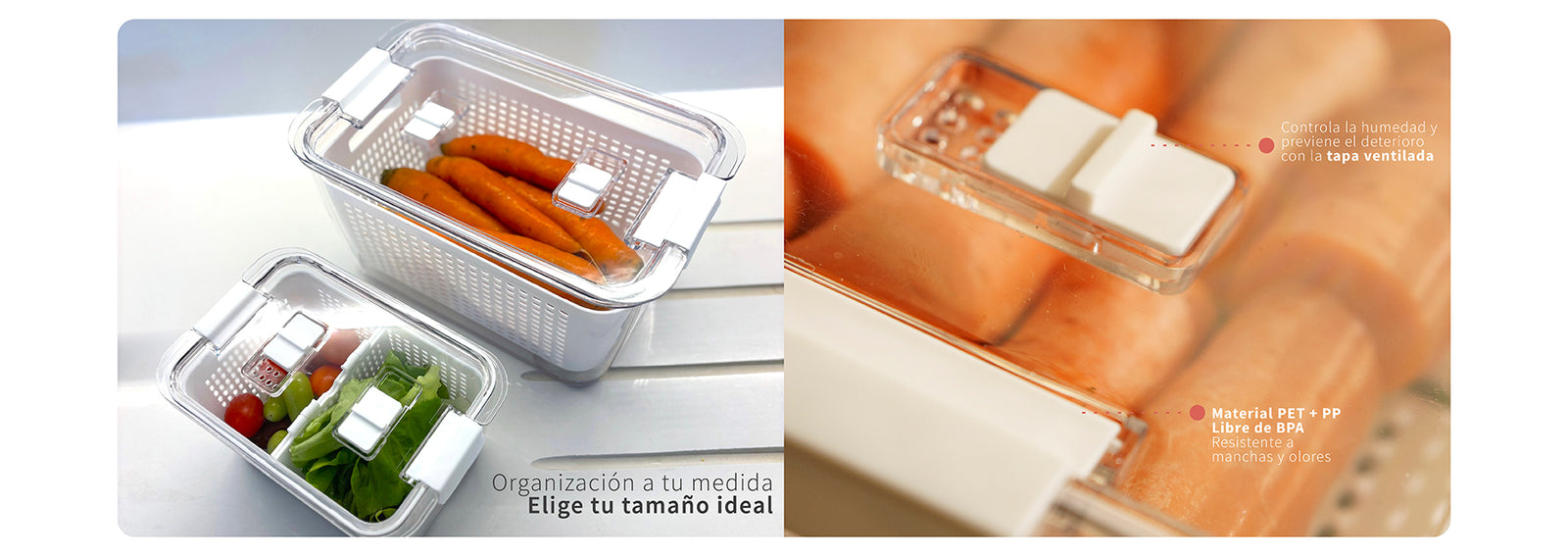 Organizador Refrigerador con Cesta M Simplit