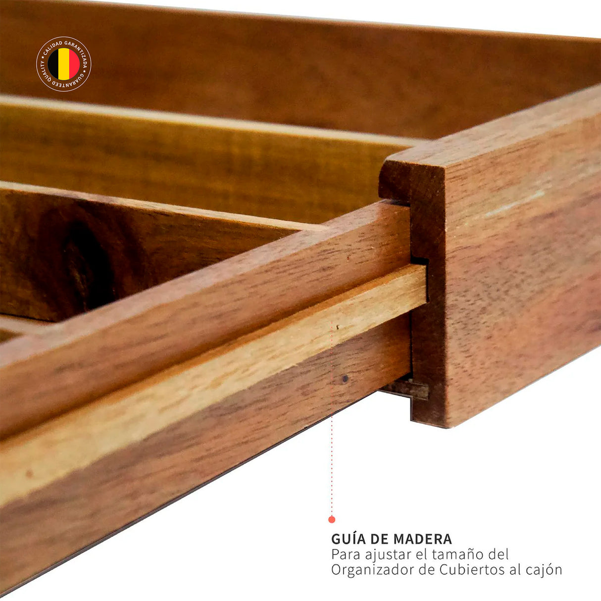 Organizador Cubiertos Expandible Madera Acasia Oslo Simplit