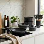 Batería Cocina Oxford + Set 12 Utensilios Negro Simplit