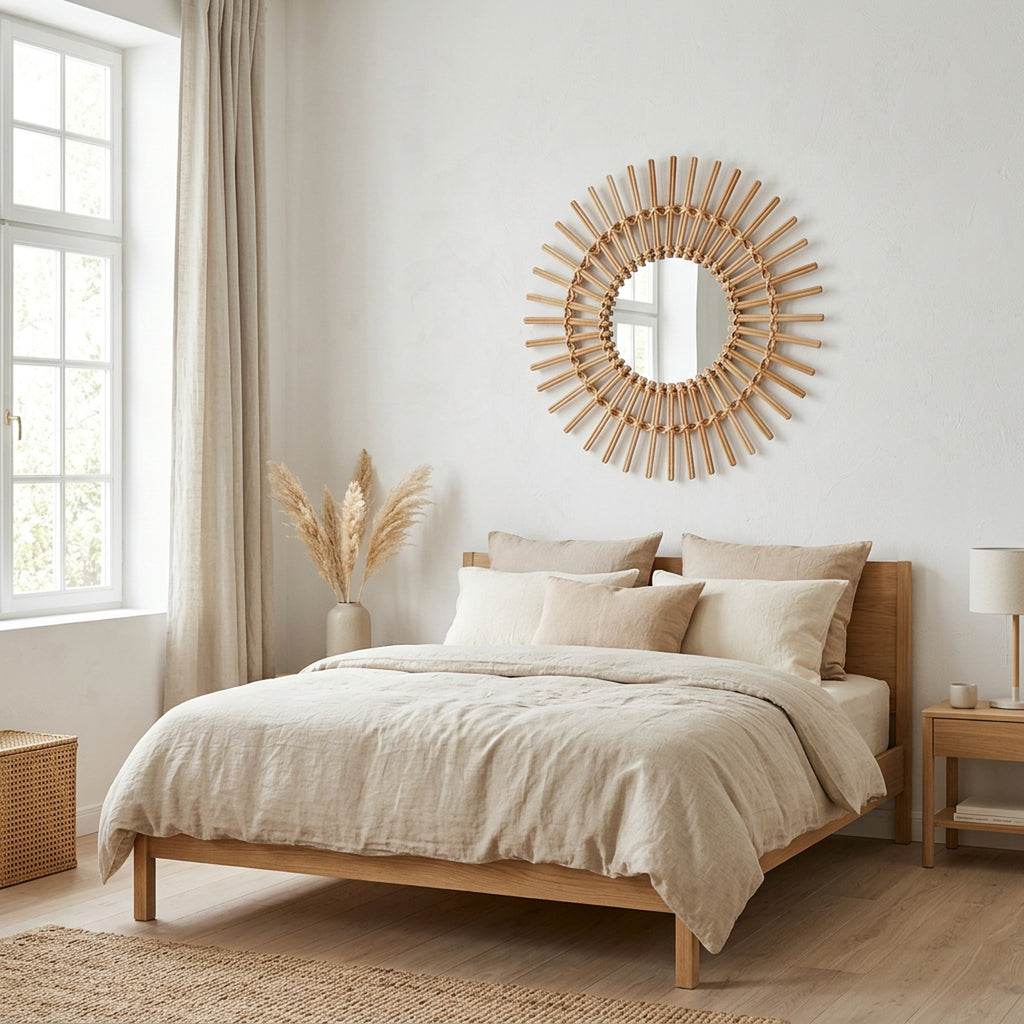 Espejo Jane Ratán 76cm lifestyle NB2 Atmosphera