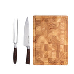 Simplit Pack Parrillero cuchillo, tenedor y tabla 40x28 cm — cuchillo, tenedor y tabla sobre fondo blanco
