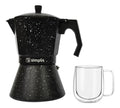 Pack Cafetera Italiana 12 Tazas + Taza Doble Pared 300 ml Simplit