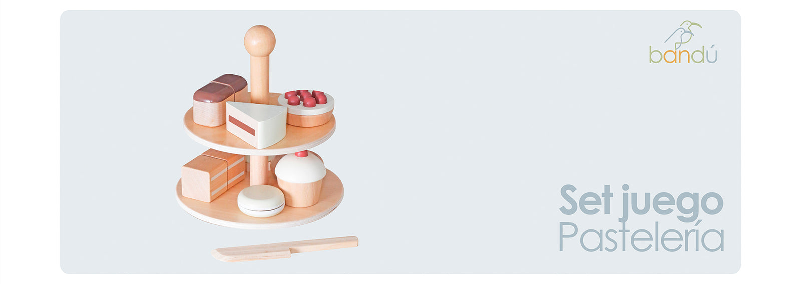 Set Juego Pastelería Corta Postre Infantil Niño Madera Bandú