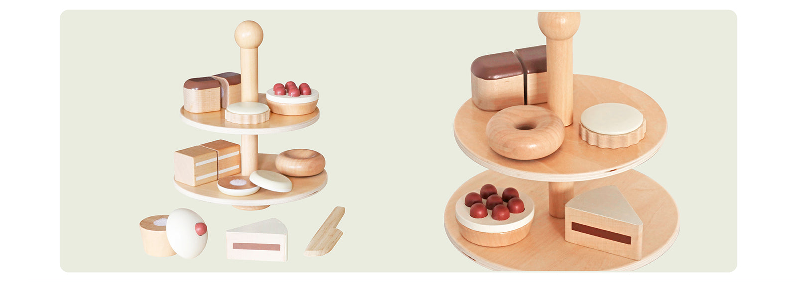 Set Juego Pastelería Corta Postre Infantil Niño Madera Bandú