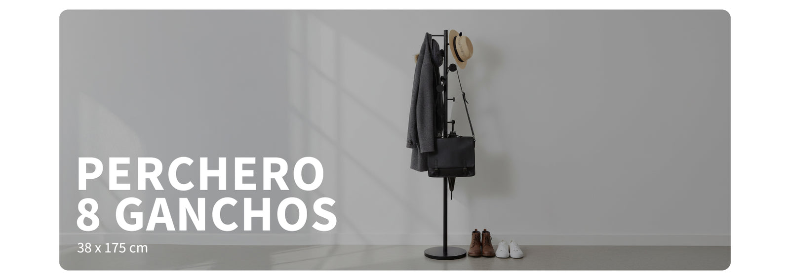 Perchero Bambu 8 Ganchos 175 cm Atmosphera