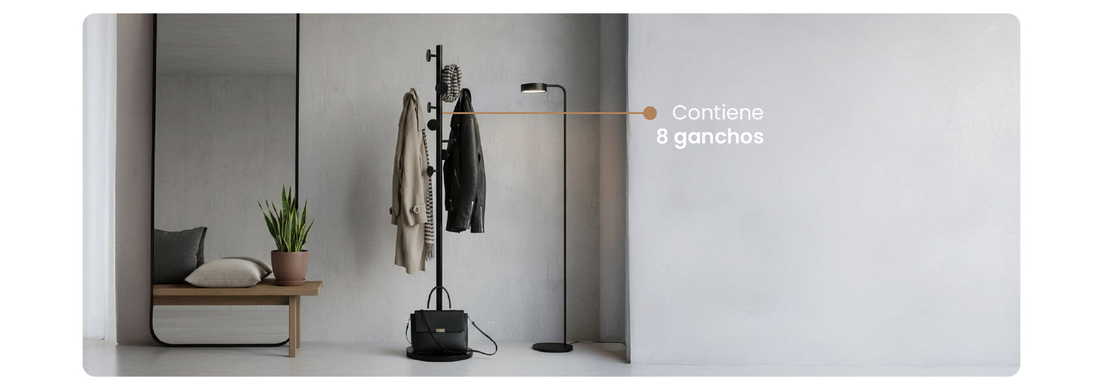 Perchero Bambu 8 Ganchos 175 cm Atmosphera