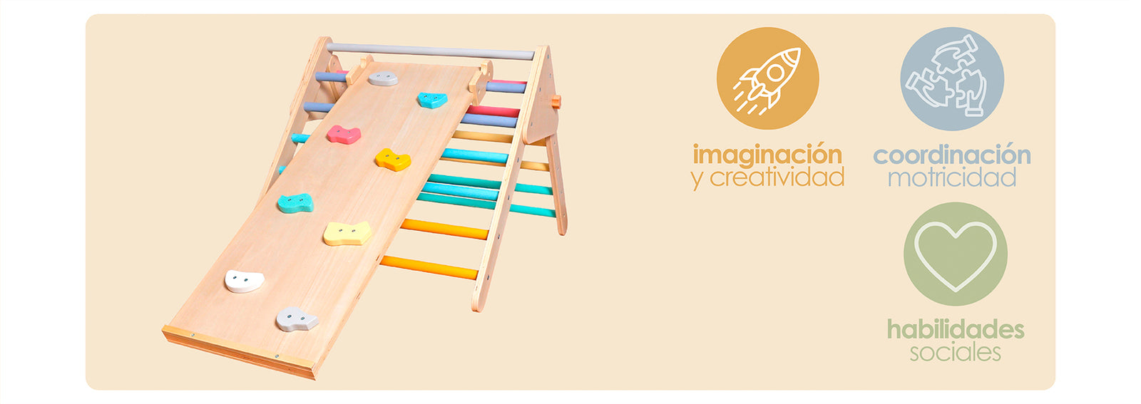 Torre Aprendizaje Infantil Pikler Escalada Montessori Bandú
