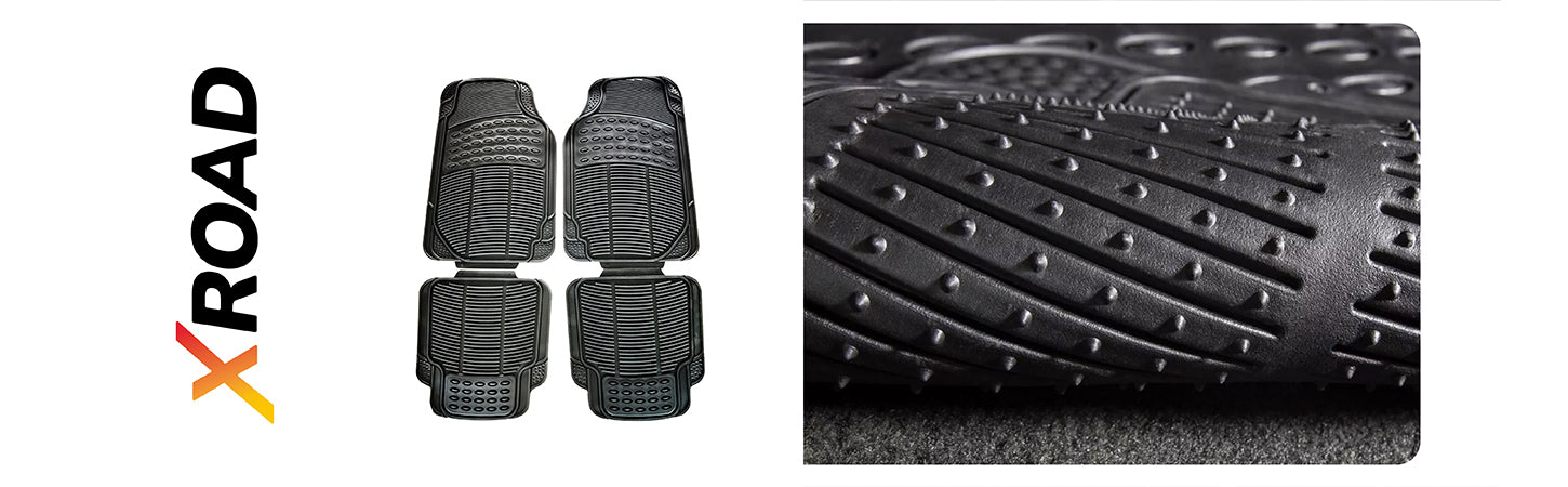 Alfombra Piso de Goma para auto Universal 4 piezas Xroad