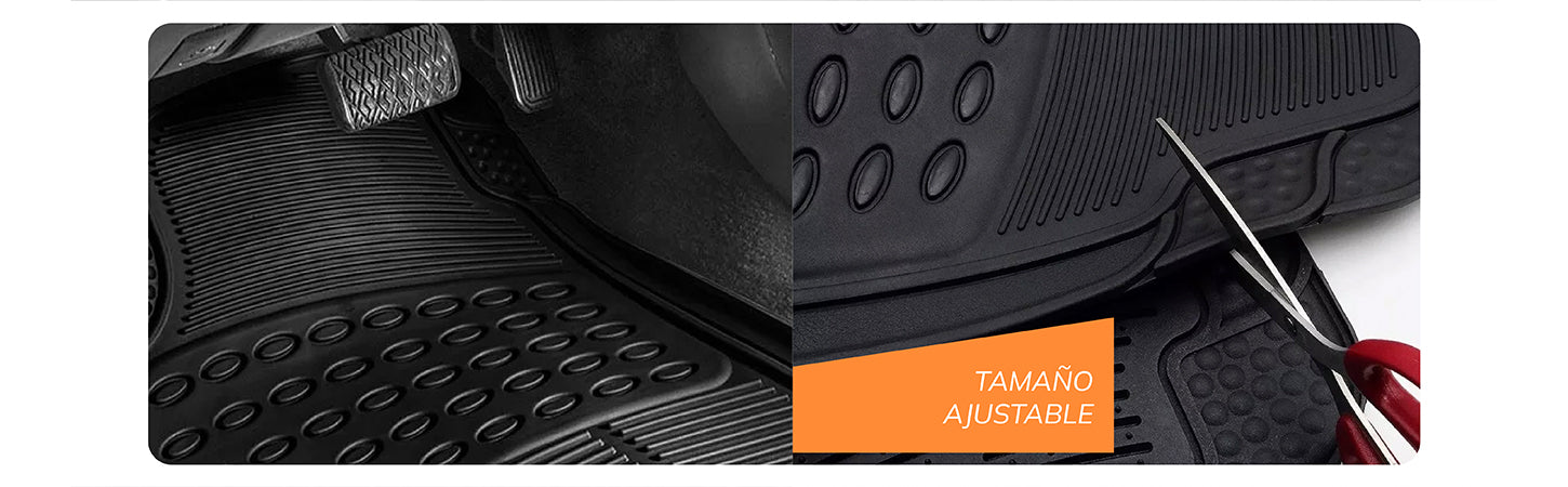 Alfombra Piso de Goma para auto Universal 4 piezas Xroad