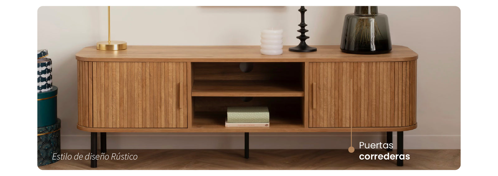 Rack Tv Madera Colva 2 Puertas 140x40x46 cm Atmosphera