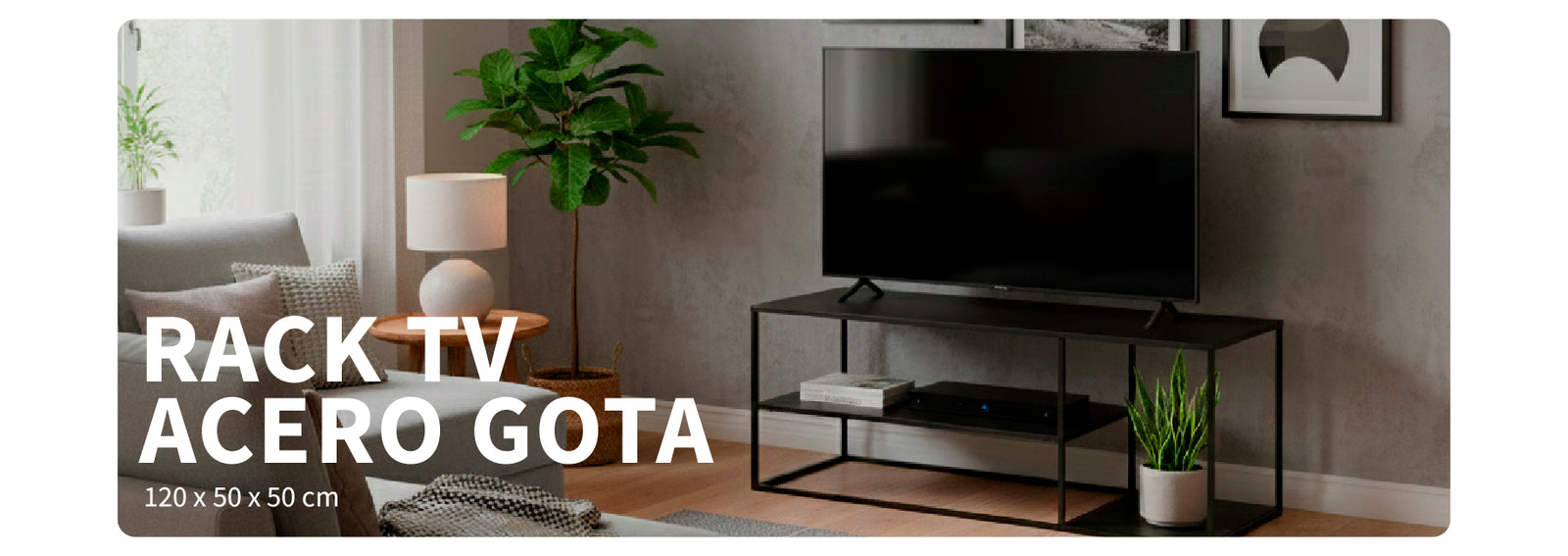 Rack Tv Acero Gota 120x50x50 cm Atmosphera