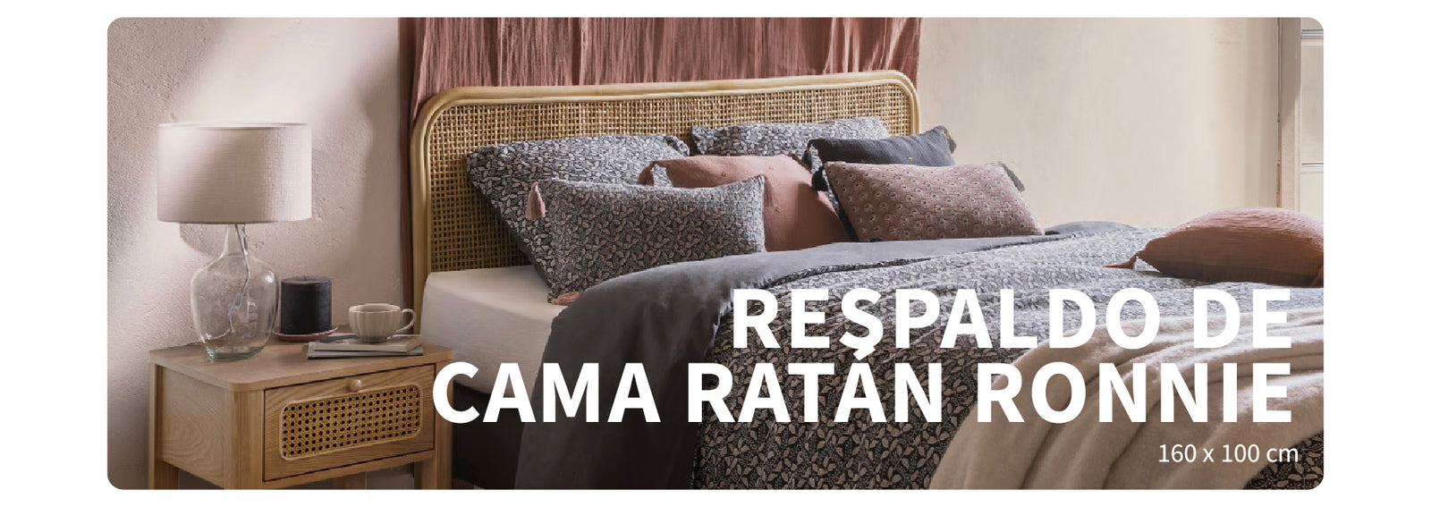 Respaldo de Cama Ratán Ronnie 2 Plazas 160x100 cm Atmosphera