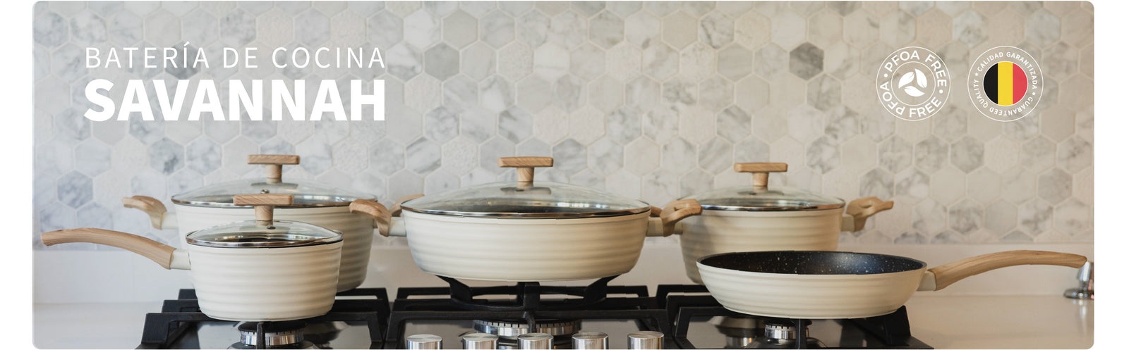 Bateria de Cocina Savannah + Set de Cuchillos Holz Simplit