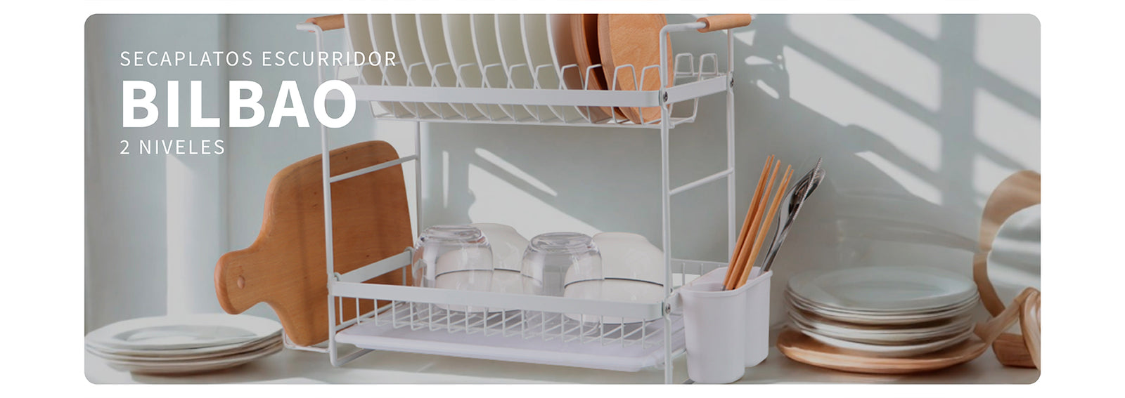 Secaplatos Escurridor Acero Inox Bilbao 2 Niveles