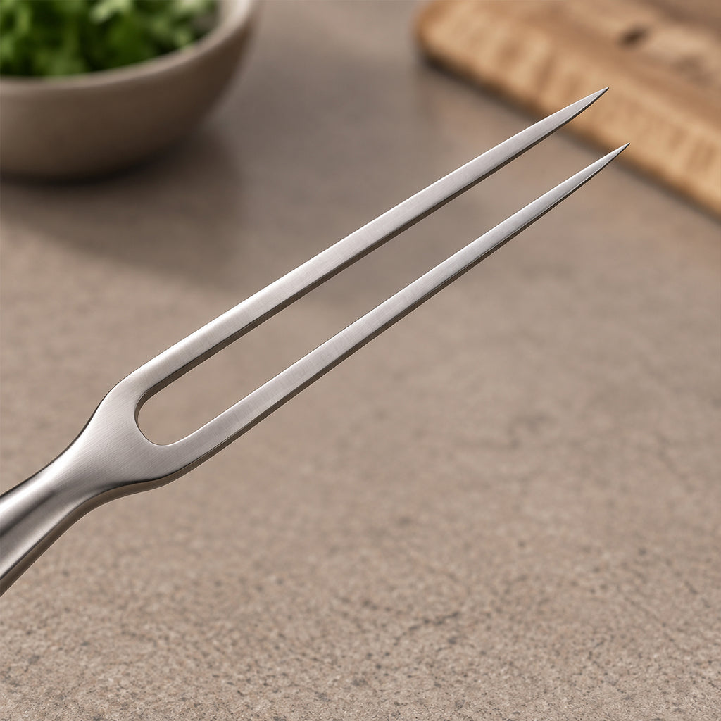 Simplit Set Parrillero Toledo cuchillo 21 cm y tenedor — detalle del tenedor trinchador