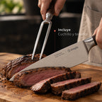 Simplit Set Parrillero Toledo cuchillo 21 cm y tenedor — trinchando carne asada