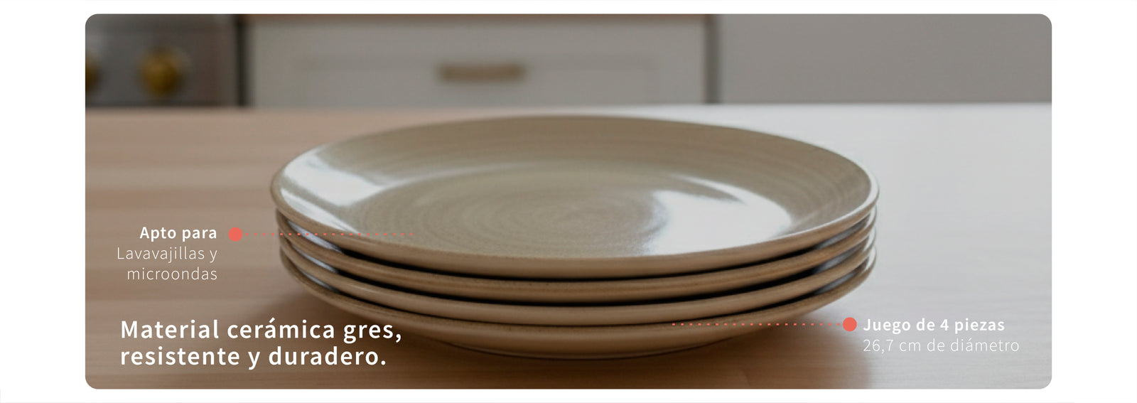 Set 4 Platos Fondo Cerámica 26,7cm Siena Simplit