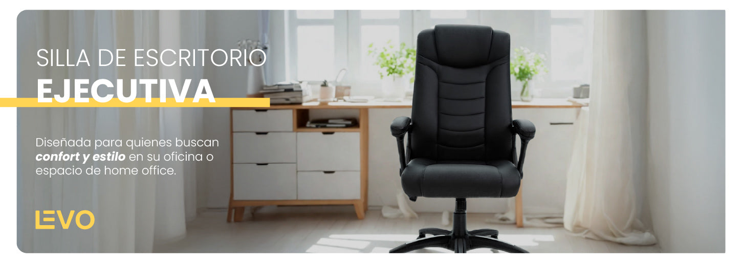 2 Sillas Escritorio Oficina Ejecutiva Comfort Negro LEVO