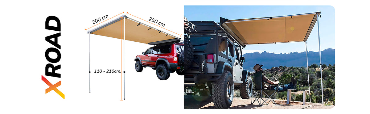 Toldo Camping Lateral Para Auto Techo Xroad