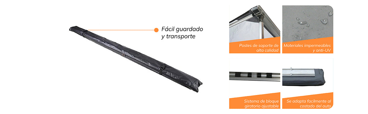 Toldo Camping Lateral Para Auto Techo Xroad