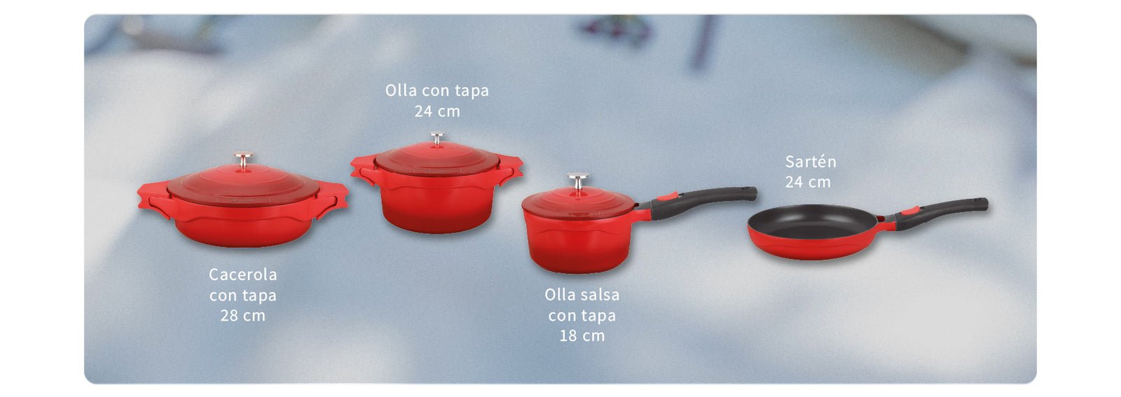 Pack Olla 24cm + Olla Salsa 18cm + Sartén 24cm Toulouse