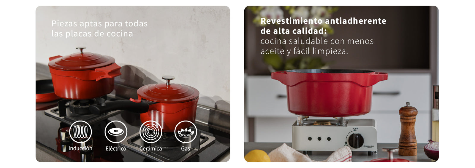 Pack Olla 24cm + Olla Salsa 18cm + Sartén 24cm Toulouse