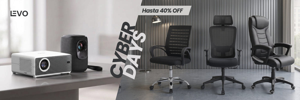 Cyber Days LEVO — proyectores y sillas de oficina, hasta 40% off