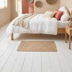 Alfombra Yute Natural 60x90cm dimensiones con pie comparativa — Atmosphera Francia