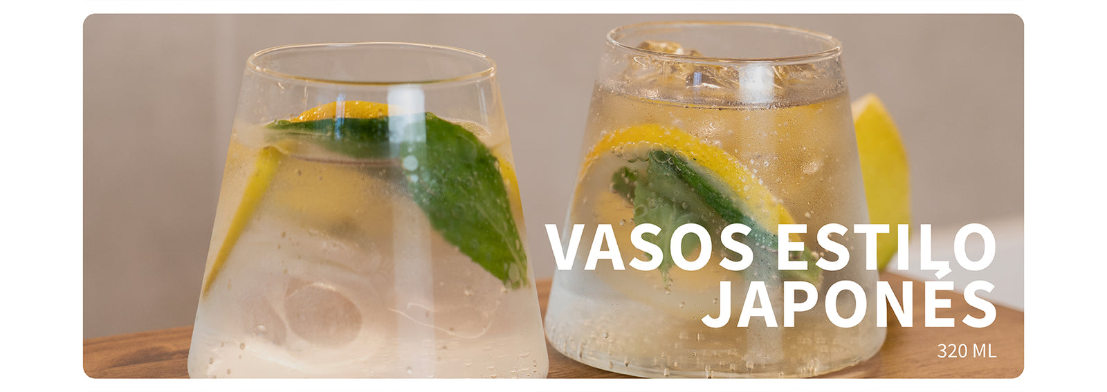 Pack 4 Vasos de Vidrio Estilo Japonés 320 ml Simplit