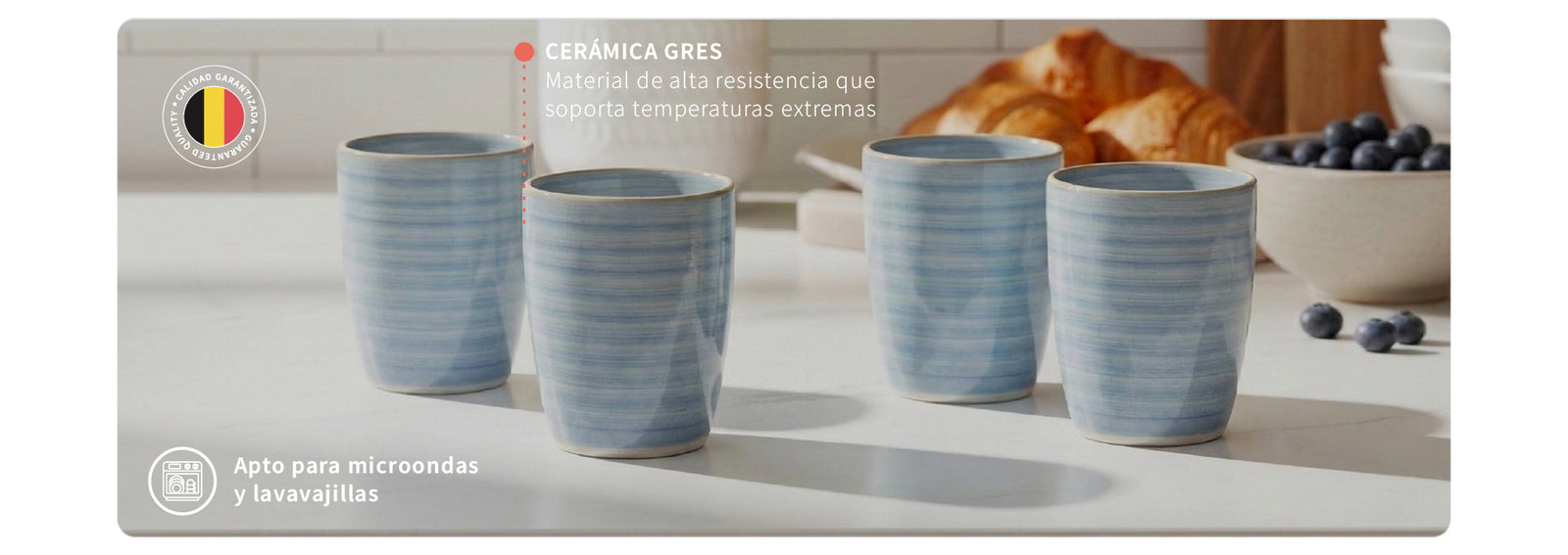 Set 4 Tazas Cerámica 330ml Amalfi Simplit