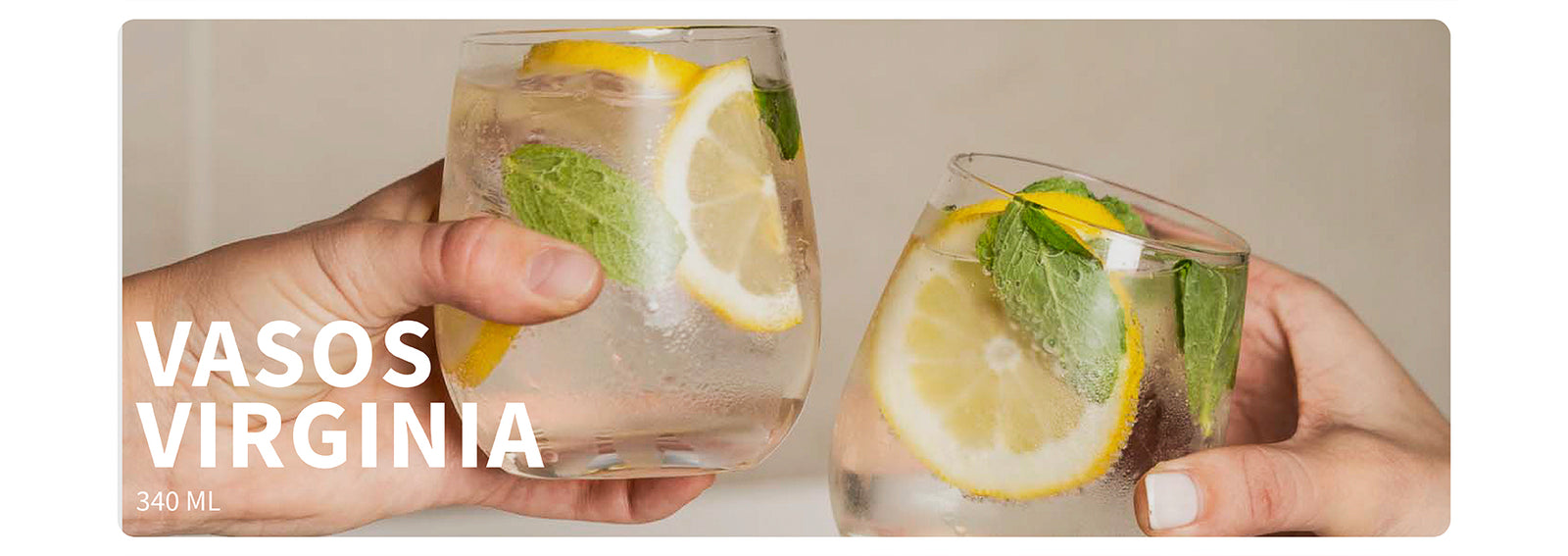 Set 6 Vasos redondos Virginia 340ml Simplit