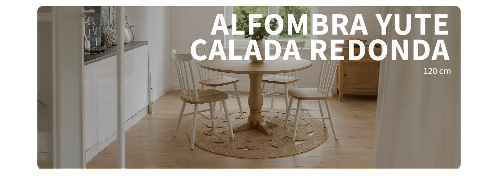 Alfombra de Yute Calada Redonda 120 cm Atmosphera