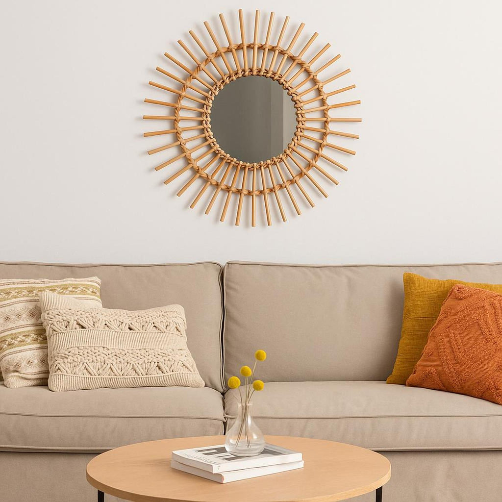 Espejo Redondo Decorativo Diseño Sol de Ratán Atmosphera — foto 9