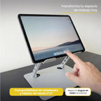 LEVO Alzador Notebook — niveles de inclinación ajustables, secuencia lateral
