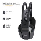 LEVO Zenit Elite negro — infografía: sonido 7.1 surround, 40h batería, Bluetooth RGB