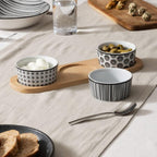 Set Aperitivo 4 Pza Cerámica Bandeja Bambú Secret de Gourmet