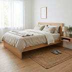 Alfombra Yute Natural 60x90cm en dormitorio con pantuflas — Atmosphera Francia
