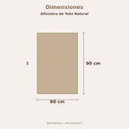 Alfombra Yute Natural 60x90cm dimensiones 60x90cm con escala — Atmosphera Francia