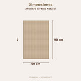 Alfombra Yute Natural 60x90cm dimensiones 60x90cm con escala — Atmosphera Francia