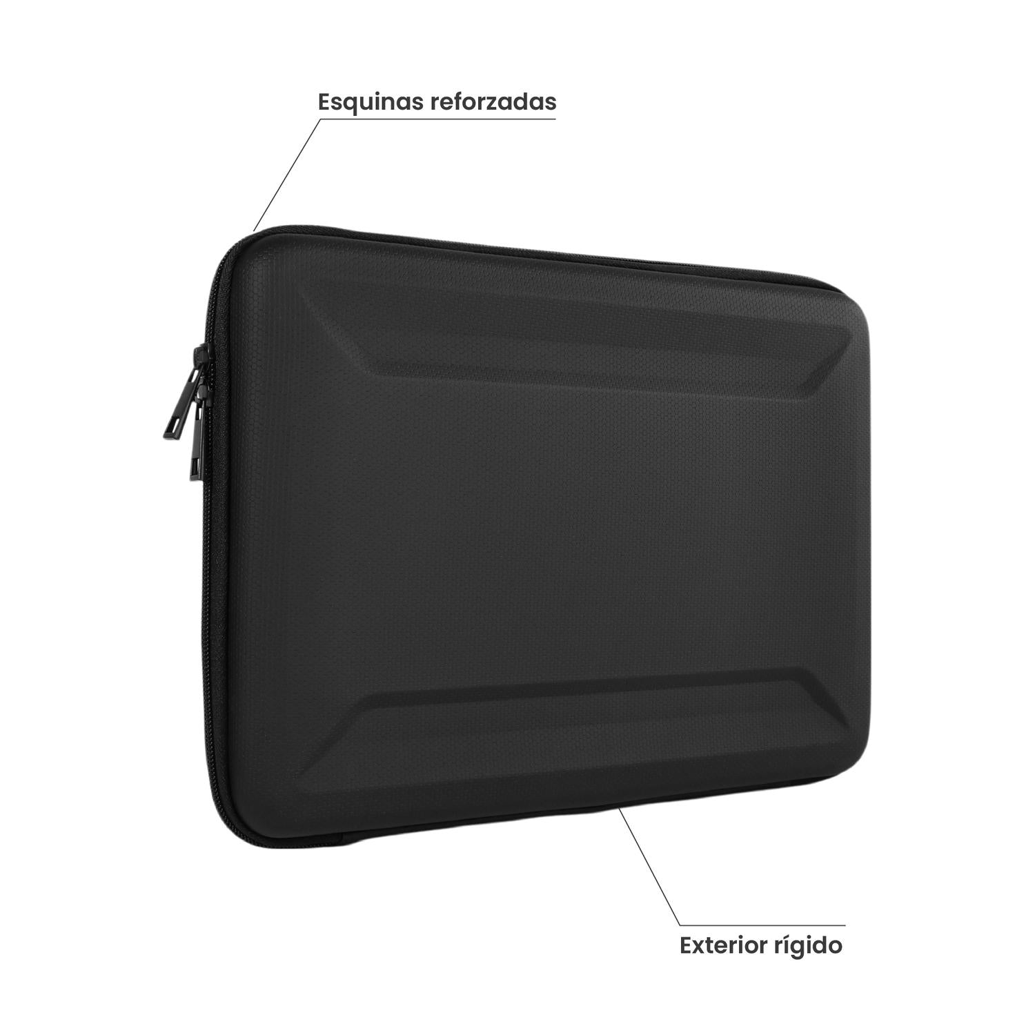 LEVO Funda HardShell 13 — infografía compatibilidad notebooks 13 y 14 pulgadas