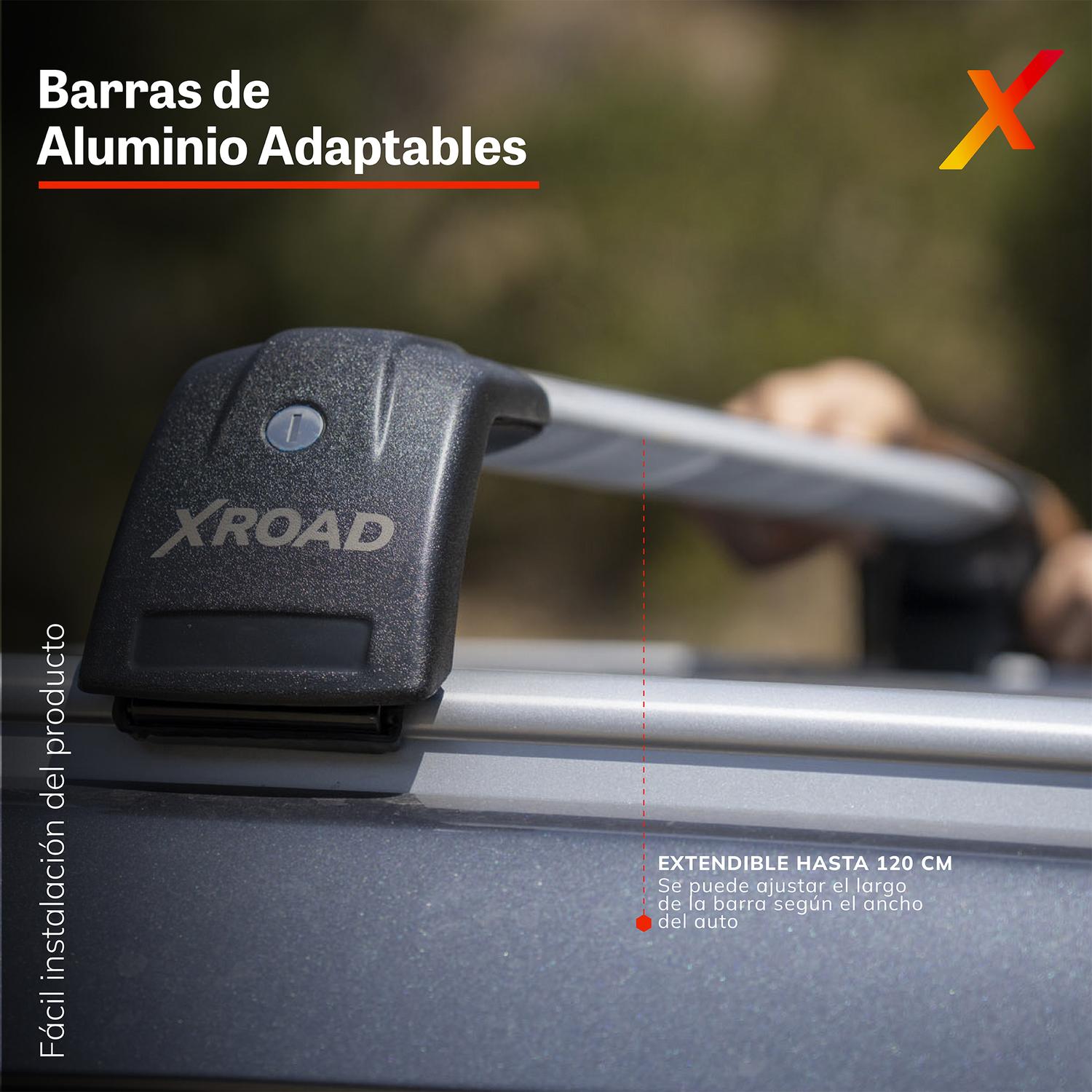 XRoad Barras R13 — SUV en ruta exterior con carga en el techo, lifestyle
