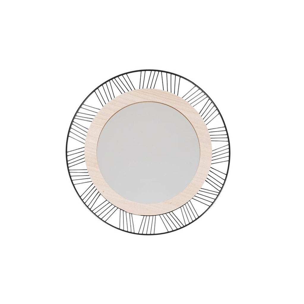 Espejo Redondo Joe 45cm Metal MDF fondo blanco packshot - Atmosphera Francia