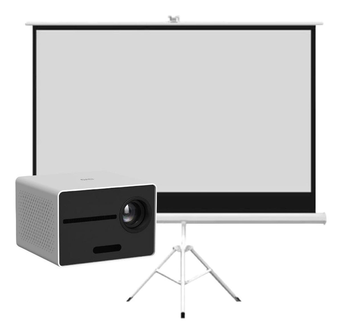 Proyector Portátil Halo 9000lm + Telón Manual 80" LEVO — foto 2