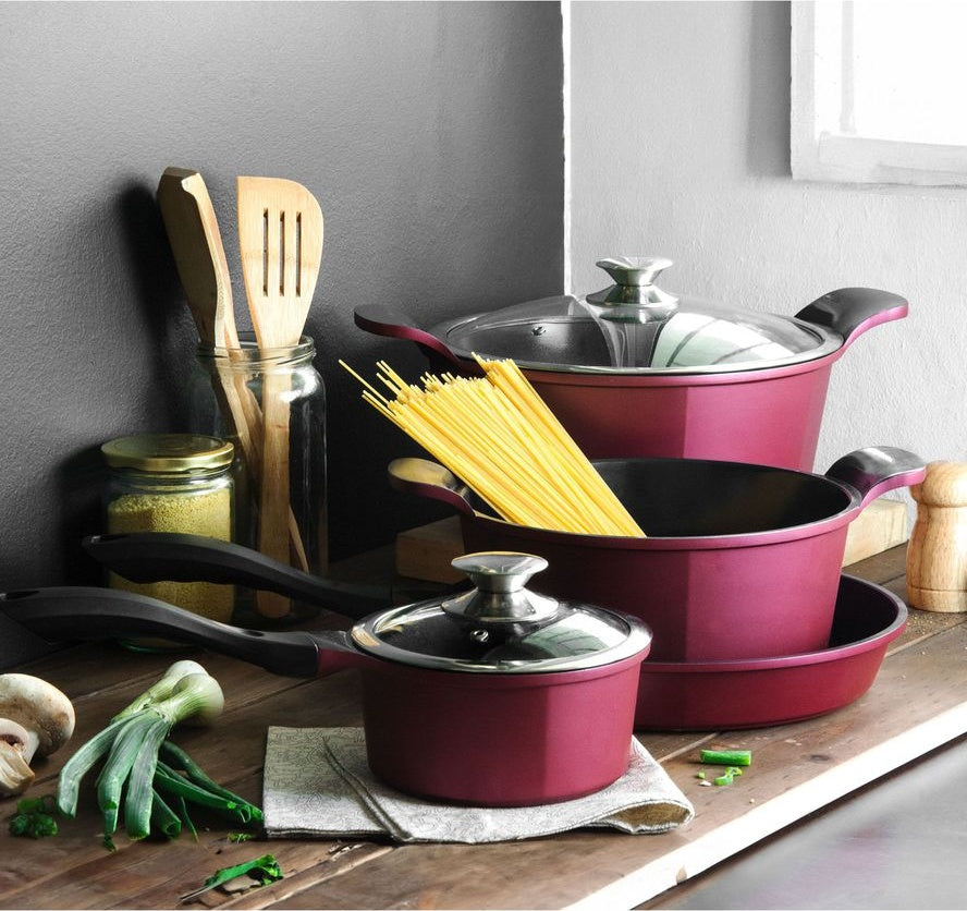 Batería de Cocina Cerámica 9 Piezas Berries KitchenWare (Open Box)